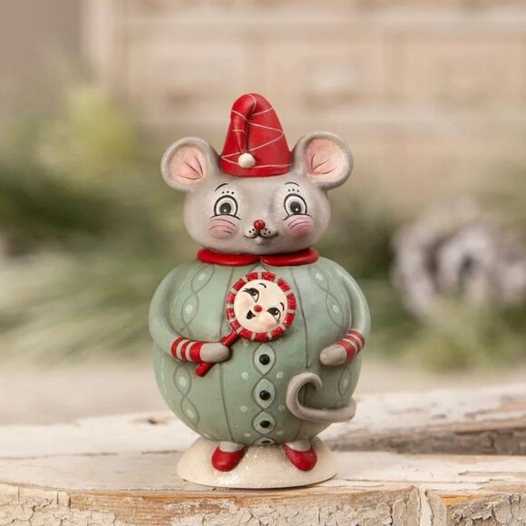 Bethany Lowe Johanna Parker Spencer Squeak Dreams Jar Christmas Mouse Merrymint - Picture 1 of 11